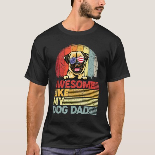 パグが大好きな犬の父のための傑作 メンズディストressedデザイン tシャツ (正面)