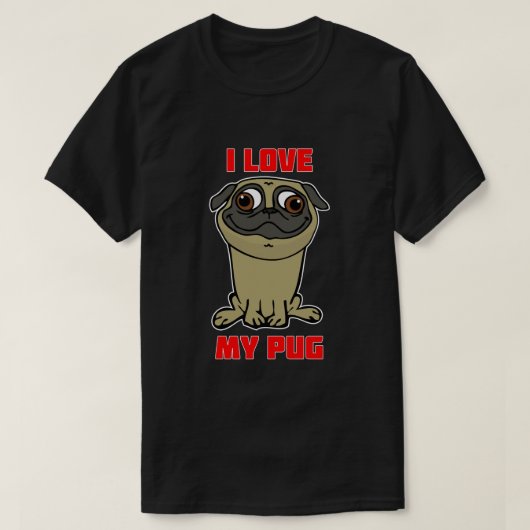 パグが大好き Tシャツ (デザイン正面)