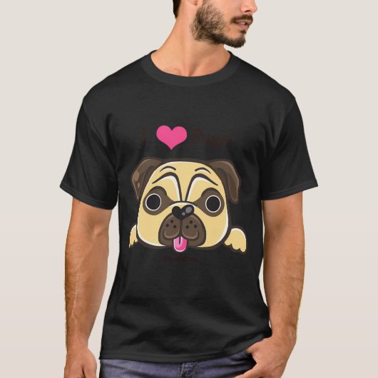 パグが大好き！ Tシャツ (正面)