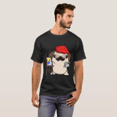 パグが絵を描く Tシャツ (正面フル)