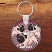 パグが飛ぶとき キーホルダー (正面)