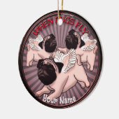 パグが飛ぶとき セラミックオーナメント (左)