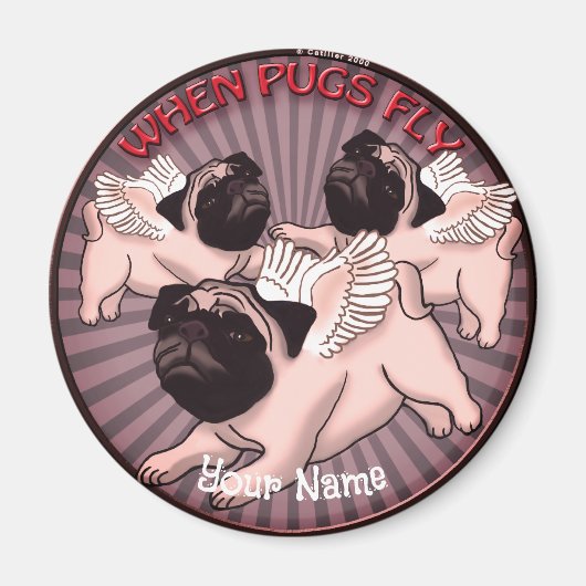 パグが飛ぶとき マグネット (正面)