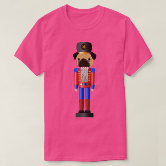 パグくるみ割りペット兵士の犬の恋人のギフト Tシャツ (デザイン正面)