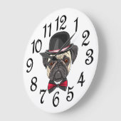 パグさん ラージ壁時計 (傾斜)