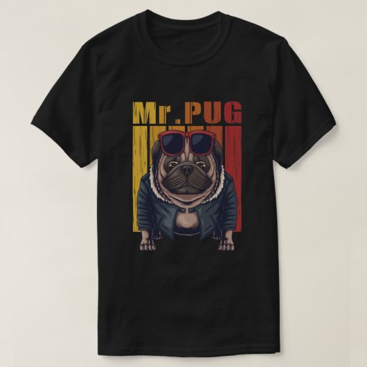 パグさん Tシャツ (デザイン正面)