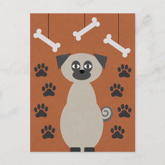 パグちゃん ポストカード (正面)