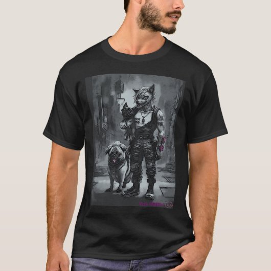 パグともう人狼のグラフィティアート5 Tシャツ (正面)