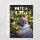 パグとキスペットドッグクリスマス シーズンカード (正面)