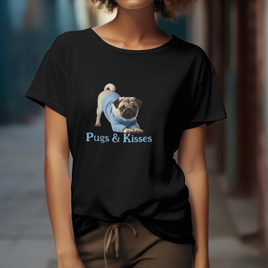 パグとキス Tシャツ