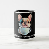 パグとコーヒードッグ愛好家コーヒー愛好家 マグカップ (中央)
