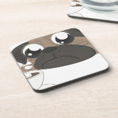 パグとコーヒー コースター (左側)