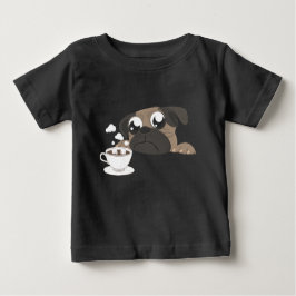パグとコーヒー ベビーTシャツ