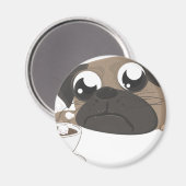 パグとコーヒー マグネット (正面/裏面)