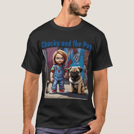 パグとチャッキー2 Tシャツ (正面)