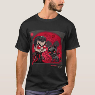 パグとドラキュラのグラフィティアート 8 Tシャツ