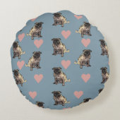 パグとハート ラウンドクッション (裏面)