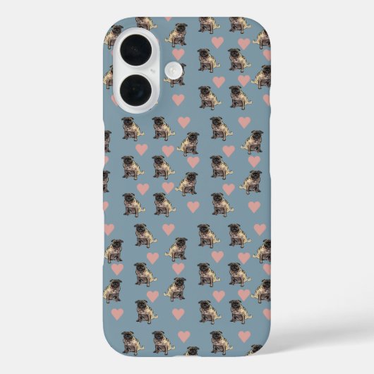 パグとハート Case-Mate iPhoneケース (裏面)