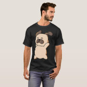 パグとピザスライス Tシャツ (正面フル)