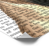 パグとヴィンテージパープルハット ポスター (角)