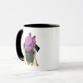 パグとヴィンテージパープルハット マグカップ (正面左)