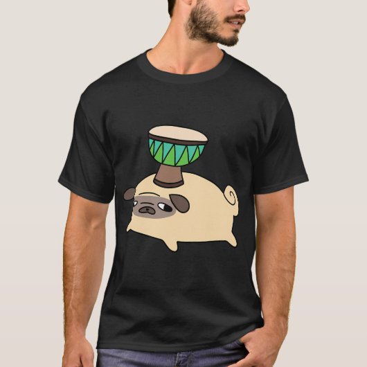 パグと小さなジェンベ Tシャツ (正面)