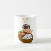 パグと弁当 コーヒーマグカップ (中央)