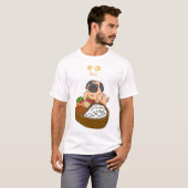 パグと弁当 Tシャツ (正面フル)