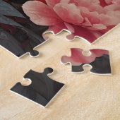 パグと牡丹の花ウィリアム・モリスインスパイア ジグソーパズル (側面)