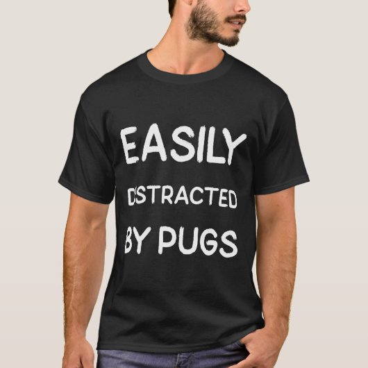 パグについ気を取られる 624 Tシャツ (正面)