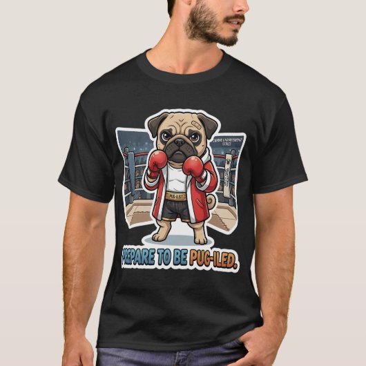 パグに殴られろ パグ ボクサー グッズ 赤いローブ Tシャツ (正面)