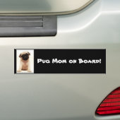 パグのお母さんの船上にバンパーステッカー バンパーステッカー (車上)
