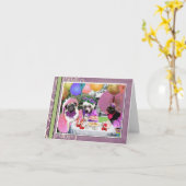 パグのお茶会 カード (黄色い花)