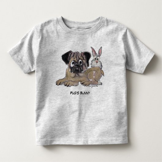 パグのかわいい漫画の犬 トドラーTシャツ (正面)