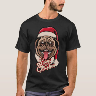 パグのためのアイデア クリスマス メリークリスマス Tシャツ