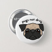 パグのない薬剤 缶バッジ (正面&裏面)