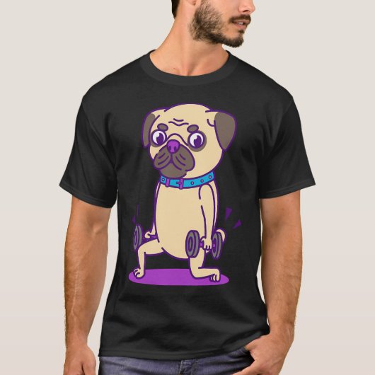 パグのイラスト Tシャツ (正面)