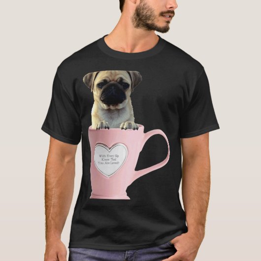 パグのカップ大2 Tシャツ (正面)
