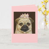 パグのカードをメイリ カード (黄色い花)