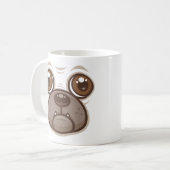 パグのキャラクターマグ カワイイ犬の顔 コーヒーマグカップ (正面左)