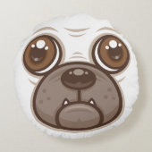パグのキャラクターマグ カワイイ犬の顔 ラウンドクッション (裏面)