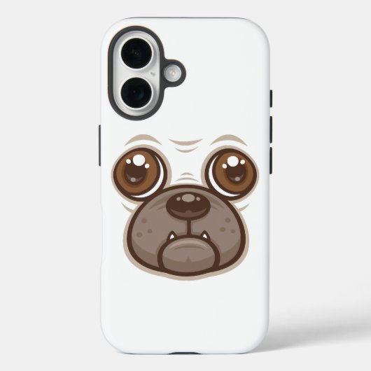パグのキャラクターマグ カワイイ犬の顔 Case-Mate iPhoneケース (裏面)