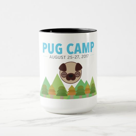 パグのキャンプのコーヒー茶 マグカップ (中央)