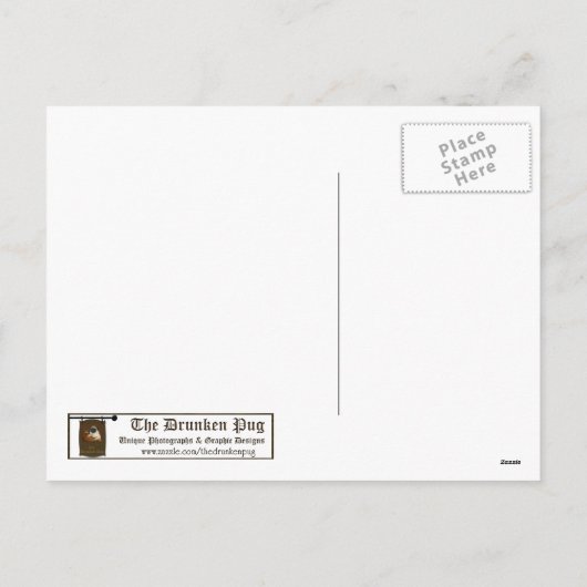 パグのクリスマスの郵便はがき-彼女の目…検討して下さい シーズンポストカード (裏面)