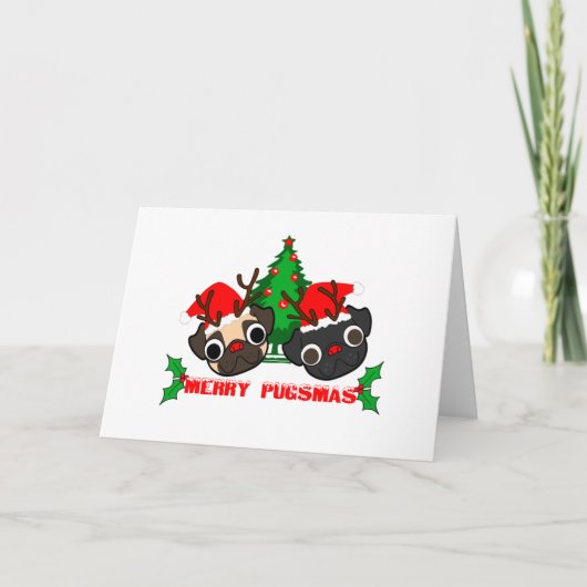 パグのクリスマスカード シーズンカード (正面)