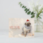 パグのクリスマスカード シーズンポストカード (スタンド正面)