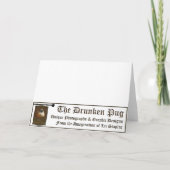 パグのクリスマスカード-彼女の目…検討して下さい シーズンカード (裏面)