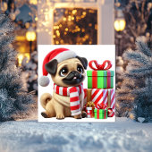 パグのクリスマスギフト シーズンカード