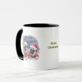 パグのクリスマスコーヒーマグ マグカップ (正面左)