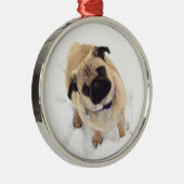 パグのクリスマスツリーのオーナメント メタルオーナメント (右)